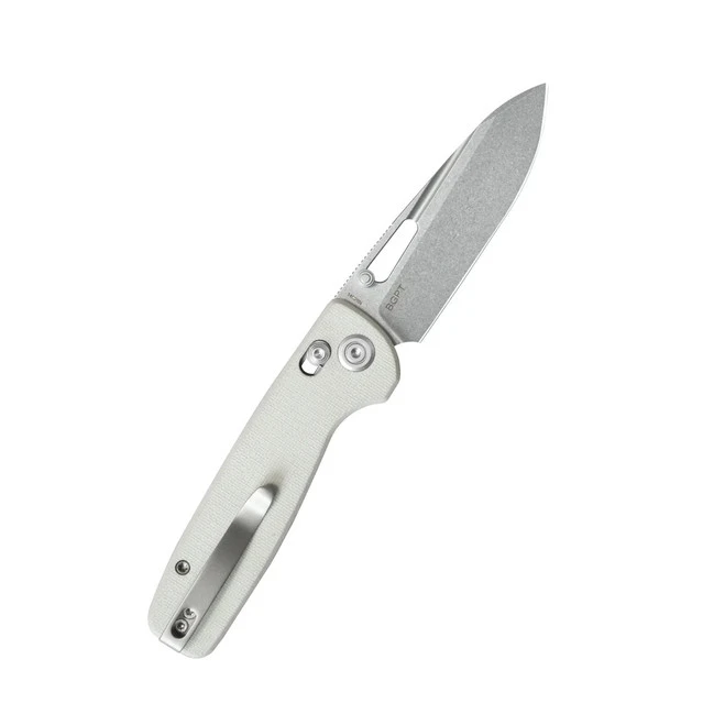 Kubey Bluff Folding Knife White G10 Handle 14C28N Drop Point Plain Edge Sandblast Finish KU248G 3 Kubey Bluff Folding Knife White G10 Handle 14C28N Drop Point Plain Edge Sandblast Finish KU248G - Image 3