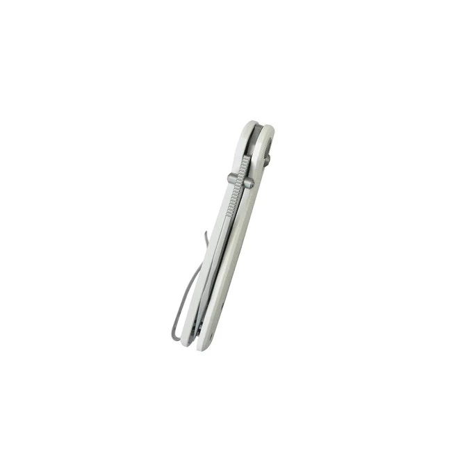 Kubey Bluff Folding Knife White G10 Handle 14C28N Drop Point Plain Edge Sandblast Finish KU248G 1 Kubey Bluff Folding Knife White G10 Handle 14C28N Drop Point Plain Edge Sandblast Finish KU248G