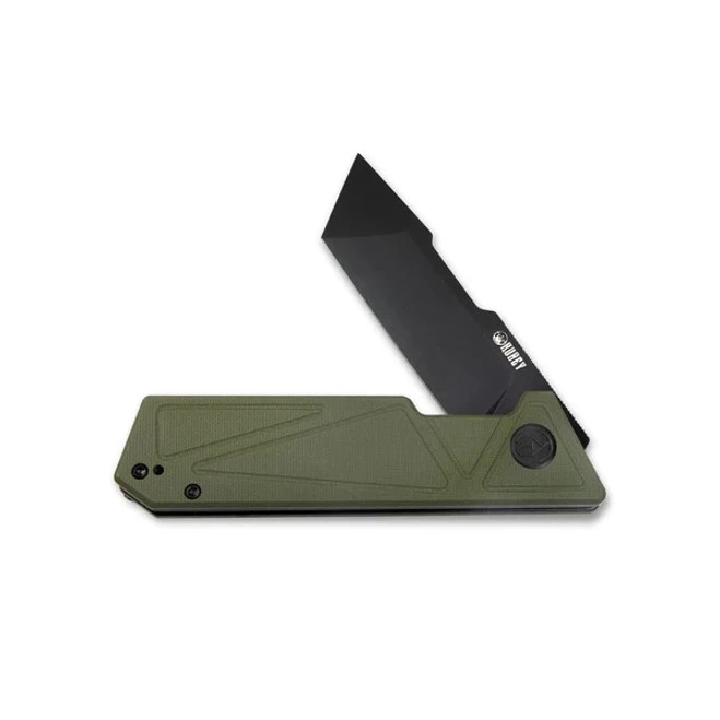 Kubey Avenger Folding Knife Green G10 Handle D2 Tanto Point Plain Edge Blackwash Finish 104F 2 Kubey Avenger Folding Knife Green G10 Handle D2 Tanto Point Plain Edge Blackwash Finish 104F - Image 2