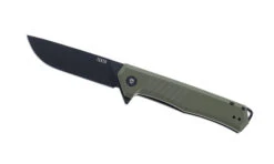 Tekto F1 Alpha Folding Knife Green G10 Handle D2 Plain Black Blade