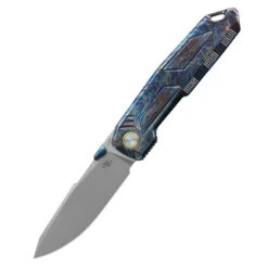 CH Duke Folding Knife Flame Titanium Handle M390 Plain Edge Ceramic Bead Blast Finish 3301-BT