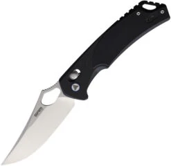 SRM Knives Sanrenmu Folding Knife Black G10 Scales Handle D2 Plain Edge Brush Finish SRM9202
