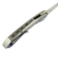 Reate Velocity Folding Knife Gray/Zircuti Inlay Handle Elmax Plain Edge Hand Satin Finish -White Mountain Knives 19 18869.1732733461