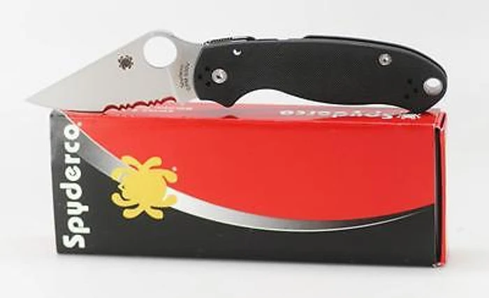 Spyderco Paramilitary 3 Knife Black G10 Handle Combo CPM S45V Stainless Edge Para 3 C223GPS 2 Spyderco Paramilitary 3 Knife Black G10 Handle Combo CPM S45V Stainless Edge Para 3 C223GPS - Image 2
