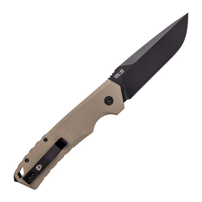 Tekto A3 Delta Automatic Knife Desert Tan G10 Handle D2 Drop Point Plain Black Blade A3R_G1DS_D2BK1-A1 2 Tekto A3 Delta Automatic Knife Desert Tan G10 Handle D2 Drop Point Plain Black Blade A3R_G1DS_D2BK1-A1 - Image 2