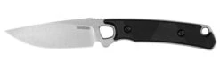 Kershaw Steppe Fixed Blade Knife Gray/Black Polypropylene Handle D2 Drop Point Plain Edge Stonewash Finish KS2048