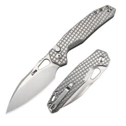 CJRB FRACK Pocket Knife Frag Stainless Handle AR-RPM9 Blade Button Lock J1931-FST