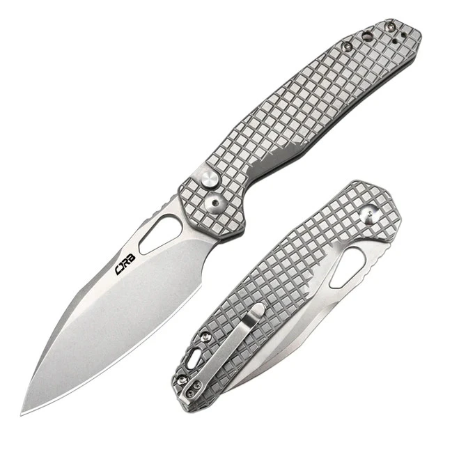CJRB FRACK Pocket Knife Frag Stainless Handle AR-RPM9 Blade Button Lock J1931-FST 1 CJRB FRACK Pocket Knife Frag Stainless Handle AR-RPM9 Blade Button Lock J1931-FST