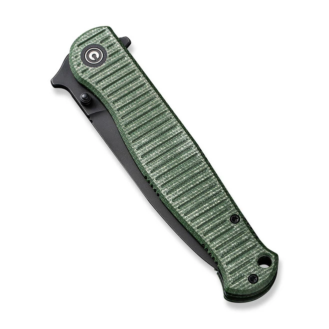 Civivi RS71 Folding Knife Green Canvas Micarta Handle Nitro-V Plain Edge Black Stonewash Finish C23025-3 4 Civivi RS71 Folding Knife Green Canvas Micarta Handle Nitro-V Plain Edge Black Stonewash Finish C23025-3 - Image 4