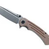 Kansept Pretatout Folding Knife Brown Micarta Handle 154CM Clip Point Plain Edge T1032A3