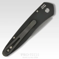 Pro-Tech 3405 Newport Auto Knife Solid Black Aluminum Handle S35VN Plain Edge Stonewash Finish 6 Pro-Tech 3405 Newport Auto Knife Solid Black Aluminum Handle S35VN Plain Edge Stonewash Finish -White Mountain Knives 3405 3 08075 45456.1750431601