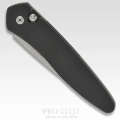 Pro-Tech 3405 Newport Auto Knife Solid Black Aluminum Handle S35VN Plain Edge Stonewash Finish 7 Pro-Tech 3405 Newport Auto Knife Solid Black Aluminum Handle S35VN Plain Edge Stonewash Finish -White Mountain Knives 3405 4 45662 81061.1750431602