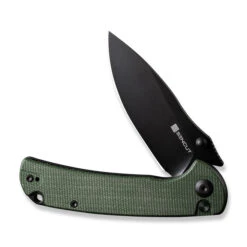 Sencut Pulsewave Folding Knife Green Canvas Micarta Handle 9Cr18MoV Drop Point Plain Black Blade S23032-3 -White Mountain Knives 36722af2 e527 4749 98d0 7886af7f9754 05954.1704392867