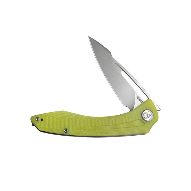 Kubey Merced Folding Knife Translucent Yellow G10 Handle AUS-10 Drop Point Plain Edge Beadblast Finish KU345H 2 Kubey Merced Folding Knife Translucent Yellow G10 Handle AUS-10 Drop Point Plain Edge Beadblast Finish KU345H - Image 2