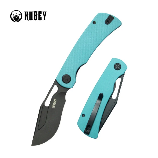Kubey Gurkha EDC Folding Knife Tiffany Blue G-10 Handle Blackwash Sandvik 14C28N Blade Knife KU397F 1 Kubey Gurkha EDC Folding Knife Tiffany Blue G-10 Handle Blackwash Sandvik 14C28N Blade Knife KU397F