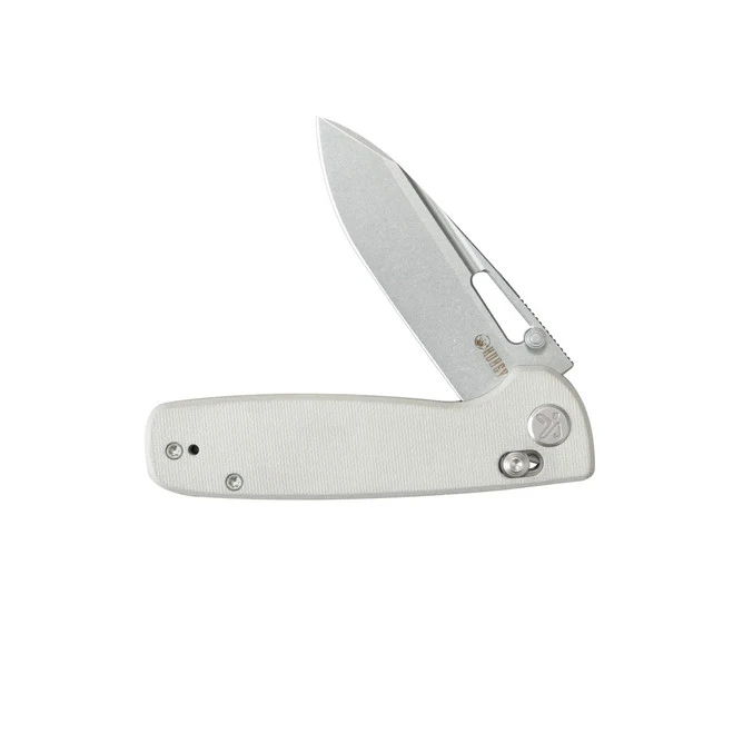 Kubey Bluff Folding Knife White G10 Handle 14C28N Drop Point Plain Edge Sandblast Finish KU248G 4 Kubey Bluff Folding Knife White G10 Handle 14C28N Drop Point Plain Edge Sandblast Finish KU248G - Image 4