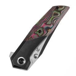 Kansept Deadite Folding Knife Blackwash Titanium/80s Carbon Fiber Handle S35VN Plain Edge Satin Finish K1081A3