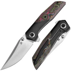 Kansept Deadite Folding Knife Blackwash Titanium/80s Carbon Fiber Handle S35VN Plain Edge Satin Finish K1081A3 -White Mountain Knives 3a 86549.1736969208