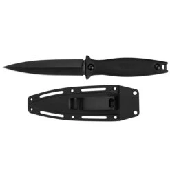 Kershaw Secret Agent Knife Black Handle Black Spear Point Plain Edge KS4007
