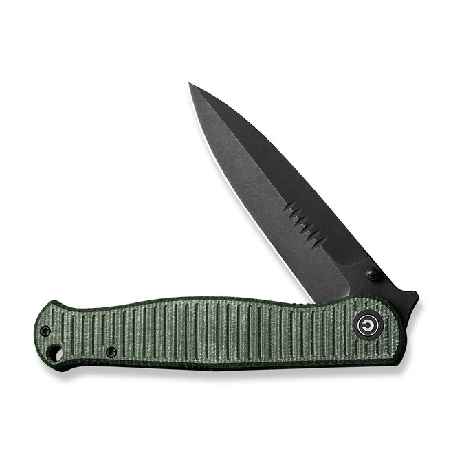 Civivi RS71 Folding Knife Green Canvas Micarta Handle Nitro-V Plain Edge Black Stonewash Finish C23025-3 3 Civivi RS71 Folding Knife Green Canvas Micarta Handle Nitro-V Plain Edge Black Stonewash Finish C23025-3 - Image 3