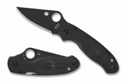 Spyderco Para 3 Lightweight Folding Knife Black FRN Handle Plain Black Blade C223PBBK