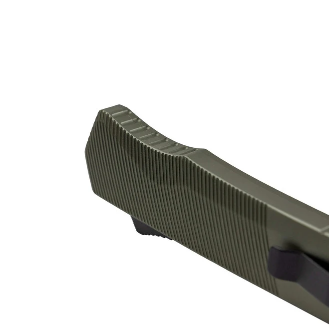 Tekto A5 Spry Out The Front Automatic Knife Green Aluminum Handle S35VN Spear Point Plain Black Blade 5 Tekto A5 Spry Out The Front Automatic Knife Green Aluminum Handle S35VN Spear Point Plain Black Blade - Image 5