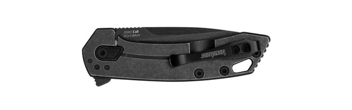 Kershaw Radar Folding Knife Blackwash Stainless Steel Handle 8Cr13MoV Drop Point Plain Edge 5560 2 Kershaw Radar Folding Knife Blackwash Stainless Steel Handle 8Cr13MoV Drop Point Plain Edge 5560 - Image 2