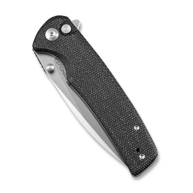 Sencut Sachse Folding Knife Black Micarta Handle 9Cr18MoV Drop Point Plain Edge Satin Finish S21007-1 4 Sencut Sachse Folding Knife Black Micarta Handle 9Cr18MoV Drop Point Plain Edge Satin Finish S21007-1 - Image 4