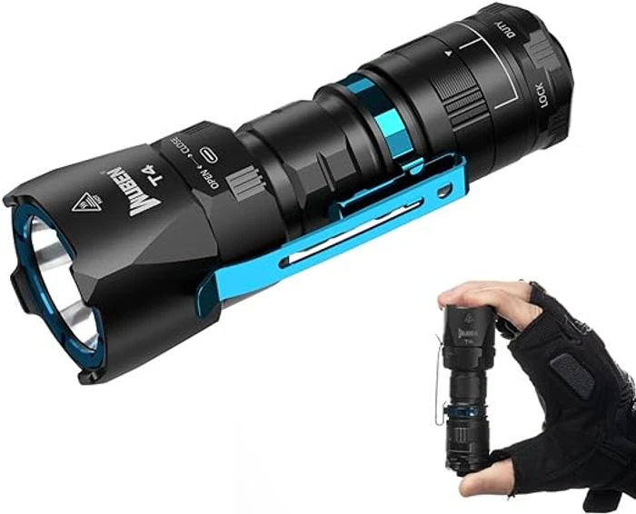 WUBEN PORTABLE TACTICAL FLASHLIGHT EDC BLACK BODY ALUMINUM 850 LUMEN WU-T4BLK 1 WUBEN PORTABLE TACTICAL FLASHLIGHT EDC BLACK BODY ALUMINUM 850 LUMEN WU-T4BLK