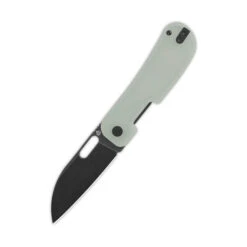 QSP Variant PE Liner Lock Folding Knife Jade G10 Handle 14C28N Plain Black Blade QS154-B
