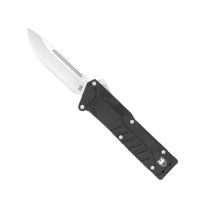 CobraTec Special Forces OTF Auto Knife Black Aluminum Handle D2 Plain Edge CT-BLKSFDNS 1 CobraTec Special Forces OTF Auto Knife Black Aluminum Handle D2 Plain Edge CT-BLKSFDNS