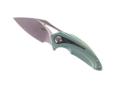 Bestech Nuke Folding Knife Green Titanium Black/Green G10 Handle M390 Plain Edge Satin Finish BT2107D