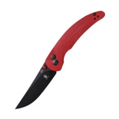 Kizer Chili Pepper Button Lock Folding Knife Red G10 Handle 154CM Plain Black Blade V3601C1