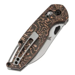 Kansept Model 6 Folding Knife Copper Carbon Fiber Handle S35VN Sheepsfoot Plain Edge K1022V2