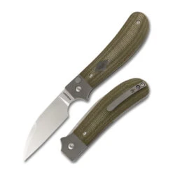 Rosecraft Clinch River Folding Knife Green Micarta Handle M390 Wharncliffe Plain Edge Satin Finish RCMT005-GR
