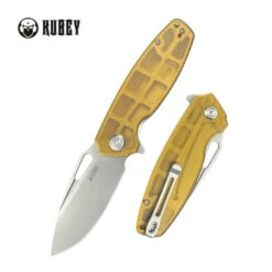 Kubey Tityus Folding Knife Ultem Handle D2 Plain Edge Beadblast Finish 322L