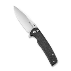 Sencut Sachse Folding Knife Black Micarta Handle 9Cr18MoV Drop Point Plain Edge Satin Finish S21007-1