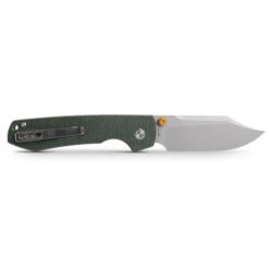 Vosteed Raccoon Folding Knife Green Micarta Handle 14C28N Bowie Plain Edge Stonewash Finish A2911 -White Mountain Knives 911 2 93043.1737573910