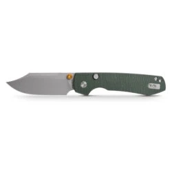 Vosteed Raccoon Folding Knife Green Micarta Handle 14C28N Bowie Plain Edge Stonewash Finish A2911 -White Mountain Knives 911 11440.1737573910