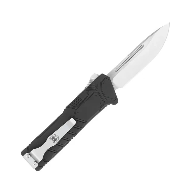 CobraTec Special Forces OTF Auto Knife Black Aluminum Handle D2 Plain Edge CT-BLKSFDNS 2 CobraTec Special Forces OTF Auto Knife Black Aluminum Handle D2 Plain Edge CT-BLKSFDNS - Image 2