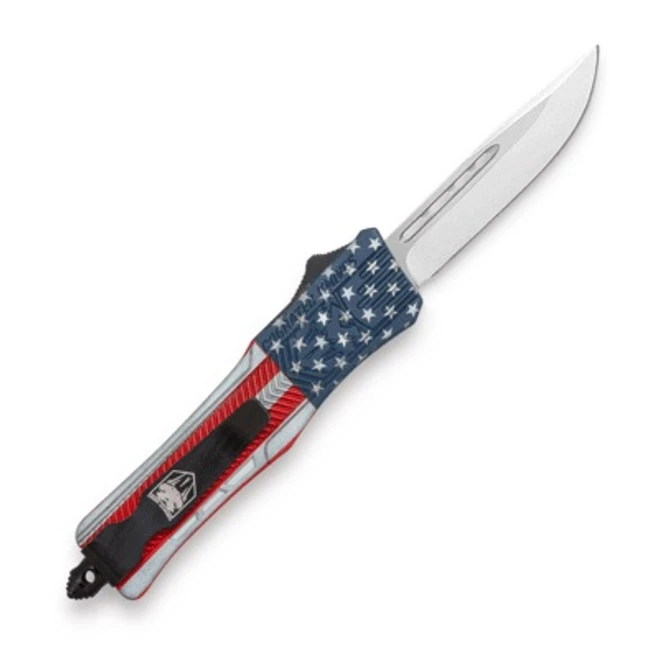 Cobra Tec Medium CTK-1 Cerakote American Flag OTF Knife Aluminum Handle Plain D2 Blade MUSACTK-1MDNS 3 Cobra Tec Medium CTK-1 Cerakote American Flag OTF Knife Aluminum Handle Plain D2 Blade MUSACTK-1MDNS - Image 3
