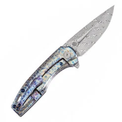 Kansept Cassowary Folding Knife Titanium/Lightning Strike Handle Damascus Plain Edge K2065A3 -White Mountain Knives A3 1 70867.1712156655