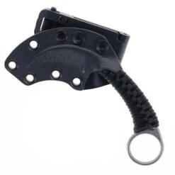 Bastinelli Pika Fixed Blade Knife Karambit Black Cord Wrapped Handle N690 Karambit Plain Edge Stonewash Finish BAS202W -White Mountain Knives BASTINELLI BAS202W 01 13789.1718732994