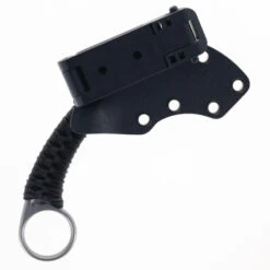 Bastinelli Pika Fixed Blade Knife Karambit Black Cord Wrapped Handle N690 Karambit Plain Edge Stonewash Finish BAS202W -White Mountain Knives BASTINELLI BAS202W 02 25245.1718732994