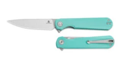 Bestechman Flick Folding Knife Aqua G10 Handle D2 Plain Edge Stonewash/Satin Finish BMK13D -White Mountain Knives BMK13D5 10227.1747146409