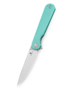 Bestechman Flick Folding Knife Aqua G10 Handle D2 Plain Edge Stonewash/Satin Finish BMK13D -White Mountain Knives BMK13D 63287.1747146409