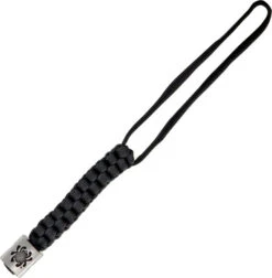 Spyderco Paracord Black Lanyard With Pewter Spyder Logo Bead BEAD1LY