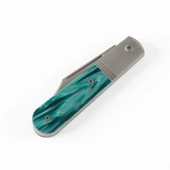 Big Bro Jack Folding Knife Kirinite Oz Green Handle S90V Plain Edge Dark Blasted Tumbled Finish