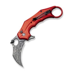 Civivi Incisor II Folding Knife Red Aluminum Handle Nitro-V Karambit Plain Edge Stonewash Finish C16016B-DS1
