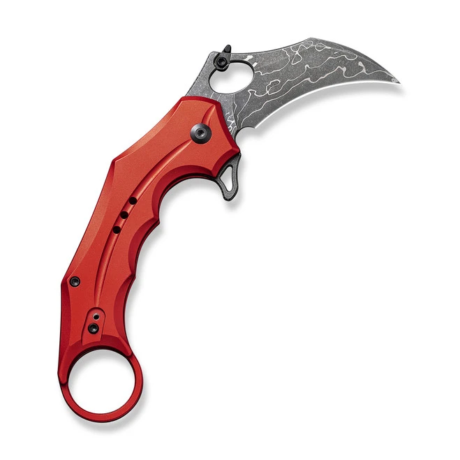 Civivi Incisor II Folding Knife Red Aluminum Handle Nitro-V Karambit Plain Edge Stonewash Finish C16016B-DS1 2 Civivi Incisor II Folding Knife Red Aluminum Handle Nitro-V Karambit Plain Edge Stonewash Finish C16016B-DS1 - Image 2
